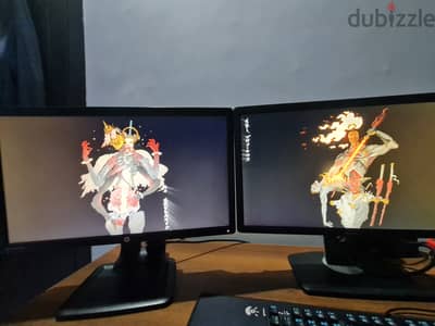 2 monitors hp and dell can go to 75hz dvi,vga,display port, usb,ips