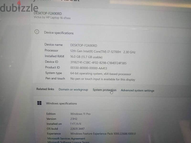 اتش بي Victus انتل كور i7-12700H - رامات 16 جيجا كارت شاشه نيفيديا3060 3