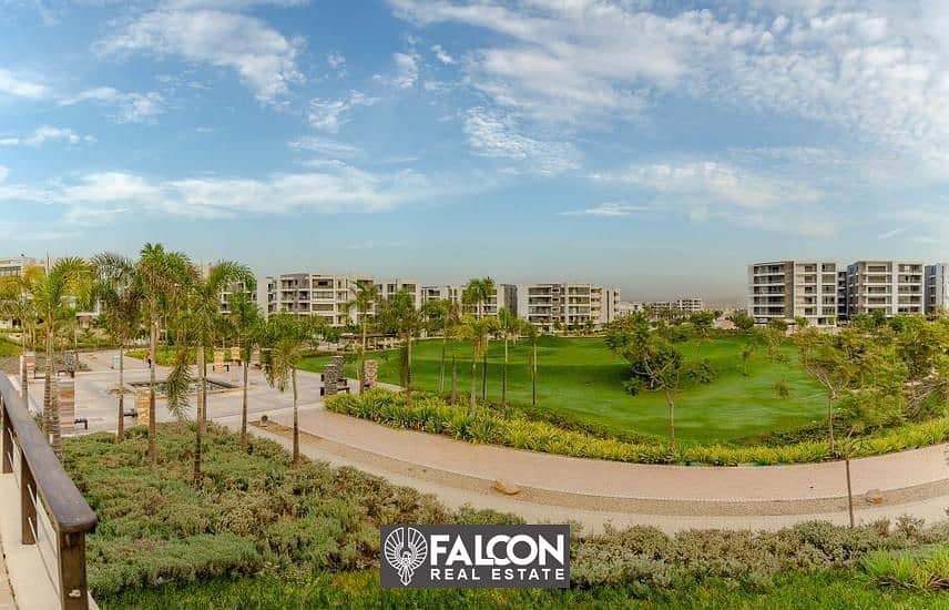 For sale, a 136 m² master bedroom apartment with an open view in front of Cairo Airport on the Suez Direct Road, with a 42% discount and facilities 25