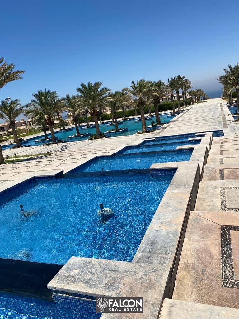 3-room chalet, immediate delivery and ready to move in, fully finished, with pool & sea  view , in a prime location in La Vista 6 - Sokhna  . 8