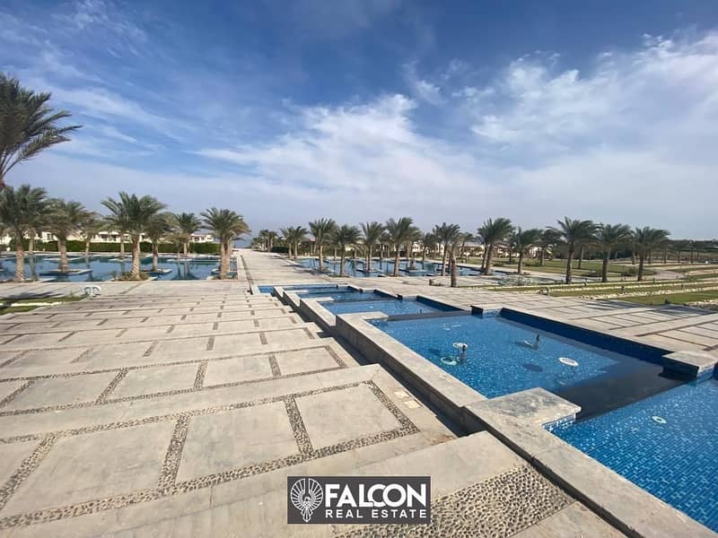 3-room chalet, immediate delivery and ready to move in, fully finished, with pool & sea  view , in a prime location in La Vista 6 - Sokhna  . 10