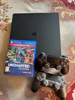 playstation 4, 500gb, 2 original controllers, 1 free game, with box