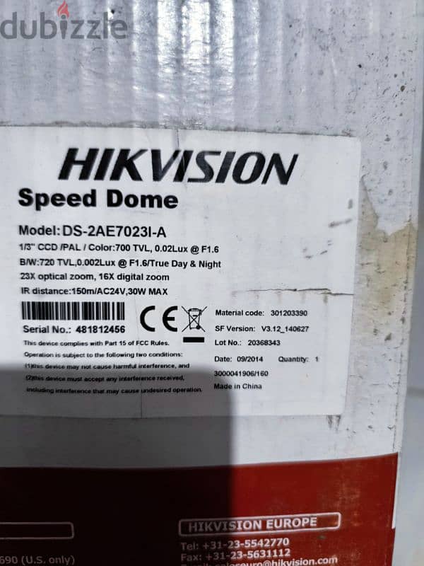 كاميرا هيك فيجن دووم رؤية ليلية . Hikvision speed doom ptz camera 2