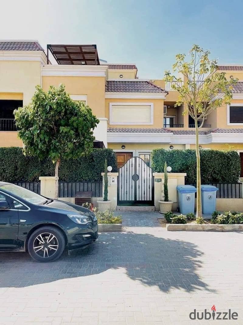 Own a townhouse villa with the largest garden, 227 m, in a villas only compound next to Madinaty 1