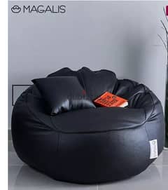 LEATHER BEAN BAG جلد اسود