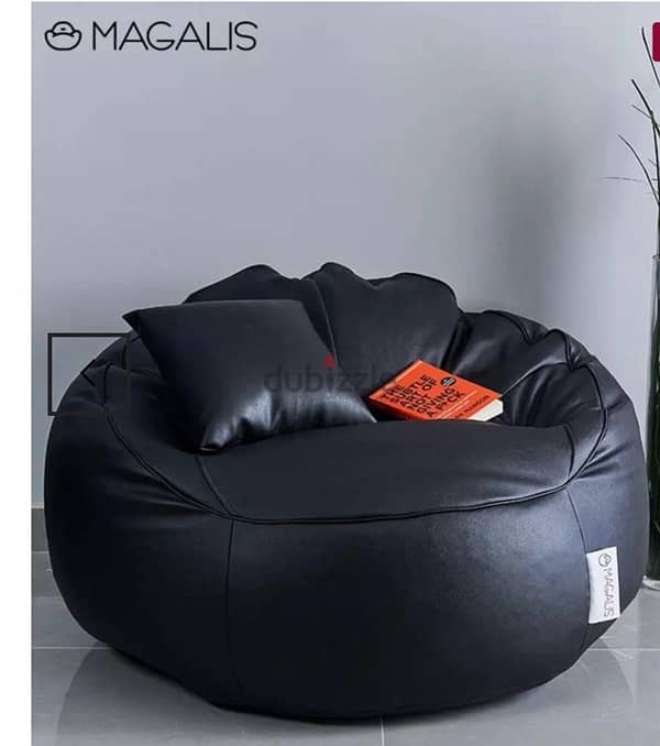 LEATHER BEAN BAG جلد اسود 0