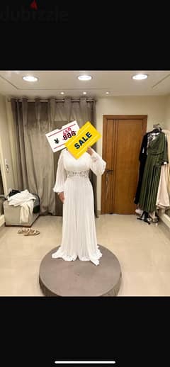 WHITE MODEST LONG DRESS فستان للمحجبات ابيض طويل