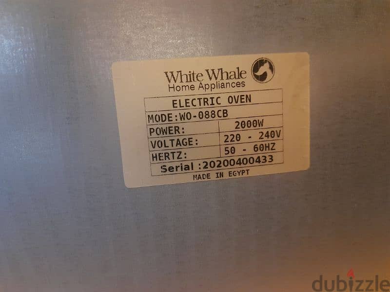 48 liter electric Oven white whale 0