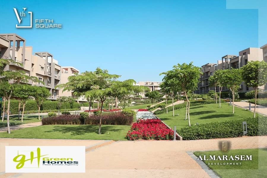 for sale penthouse Special Roof corner with installment till 2031 in Fifth Square - Marasem - moon residence- new cairo 5