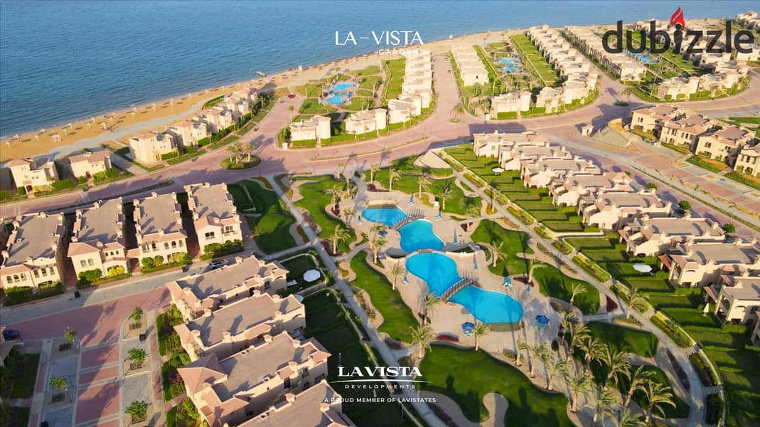 Chalet for sale, fully finished, in La Vista Gardens, Ain Sokhna, near Azha and Zaafarana. The project is located on the sea - La Vista Gardens 7