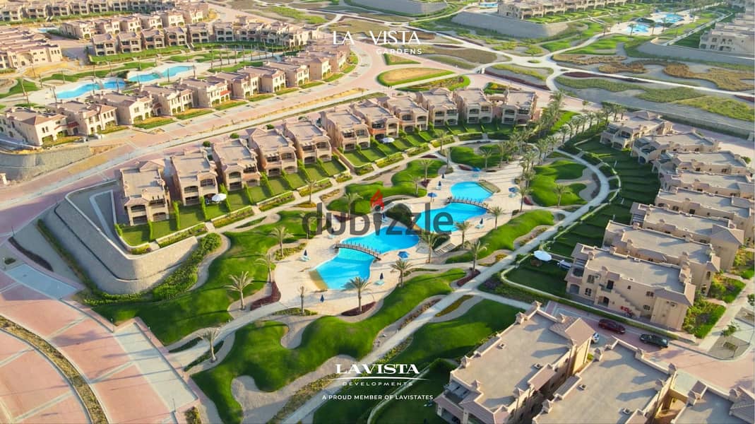 Chalet for sale, fully finished, in La Vista Gardens, Ain Sokhna, near Azha and Zaafarana. The project is located on the sea - La Vista Gardens 9