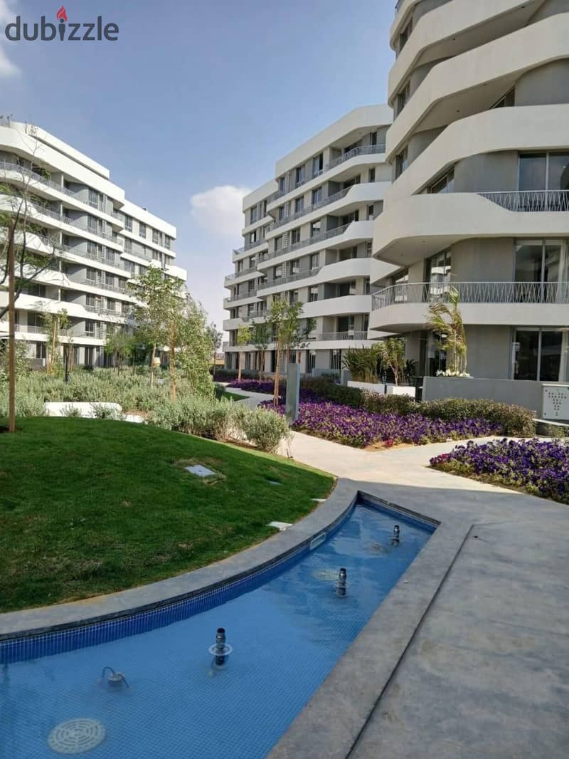 Fully finished apartment for sale in Bloomfields, Mostakbal City, near the New Capital and El Shorouk, with small down payment and flexible installmnt 0