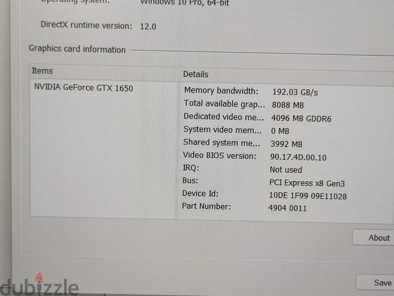 dell g3 core i7 جيل عاشر+nvidia gtx 1650 4gb+120hz+هاردين 9