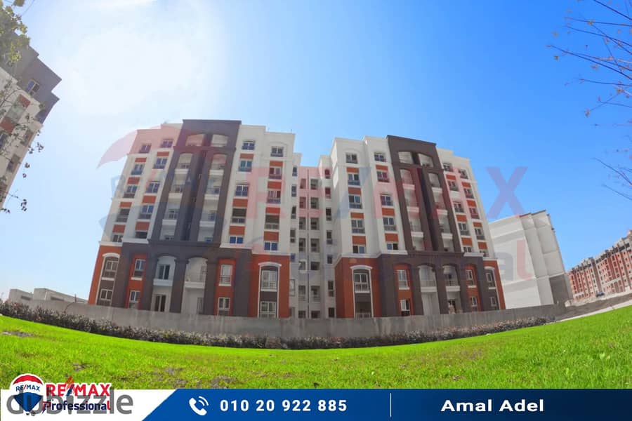 At the lowest price per meter and a completely open view of the largest plaza inside Alex West Compound - Your real estate consultant: Amal Adel 01020 7