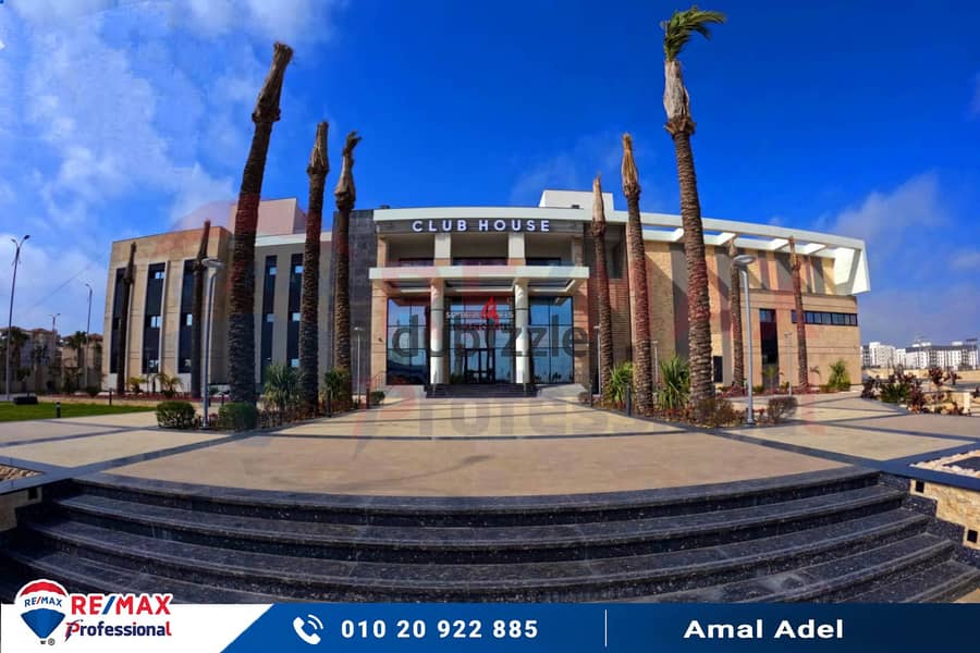 At the lowest price per meter and a completely open view of the largest plaza inside Alex West Compound - Your real estate consultant: Amal Adel 01020 9