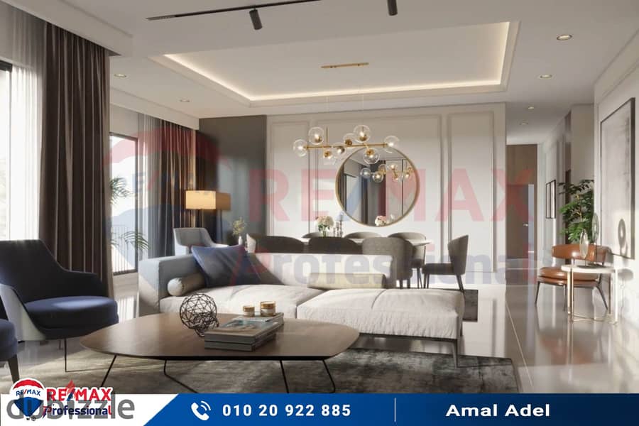 At the lowest price per meter and a completely open view of the largest plaza inside Alex West Compound - Your real estate consultant: Amal Adel 01020 22