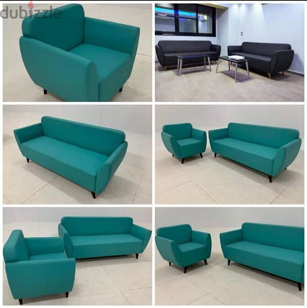 انتريه استقبال مودرن جلد كنبه و٢ فوتيه متوفر منه اي لون وموديلات sofa 6