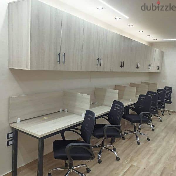 خليه عمل  ورك استيشن خشب mdf اسبانيdesk / station desk/ work station 5