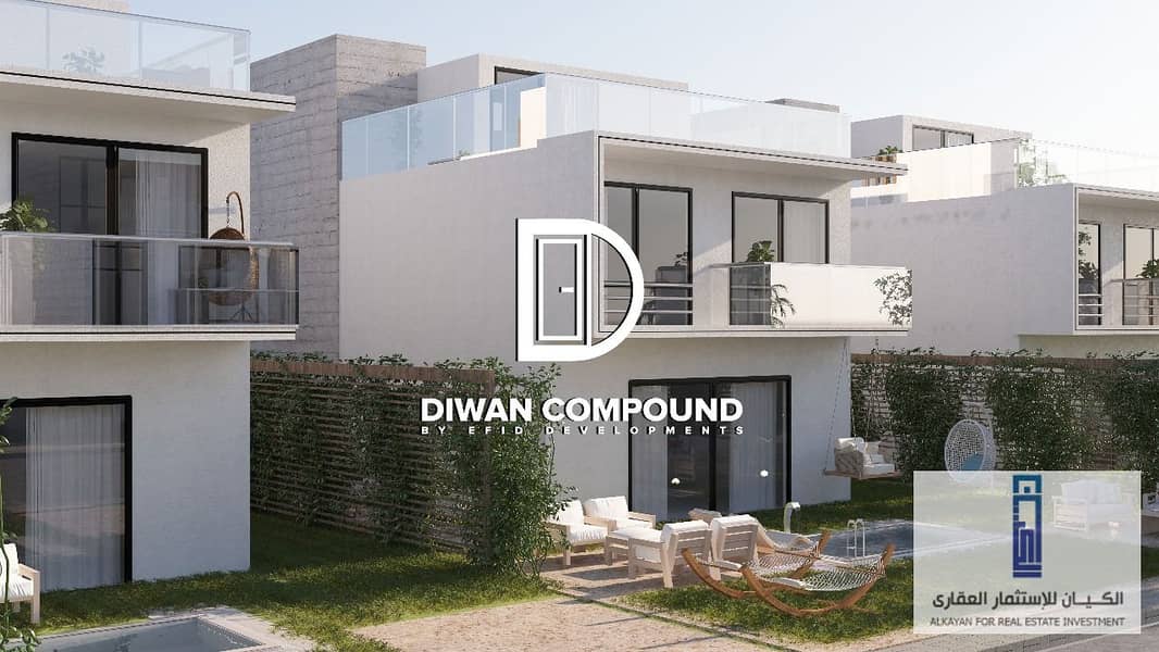 With a 25% discount. . Own a 245m villa + 200m garden in Park Valley Diwan Compound, New Zayed 3