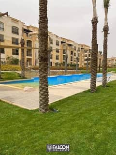 apartment for sale with adistinctive view on open garden at imerginary price inside Sarai compound New Cairo with 42% duscount on cash 0