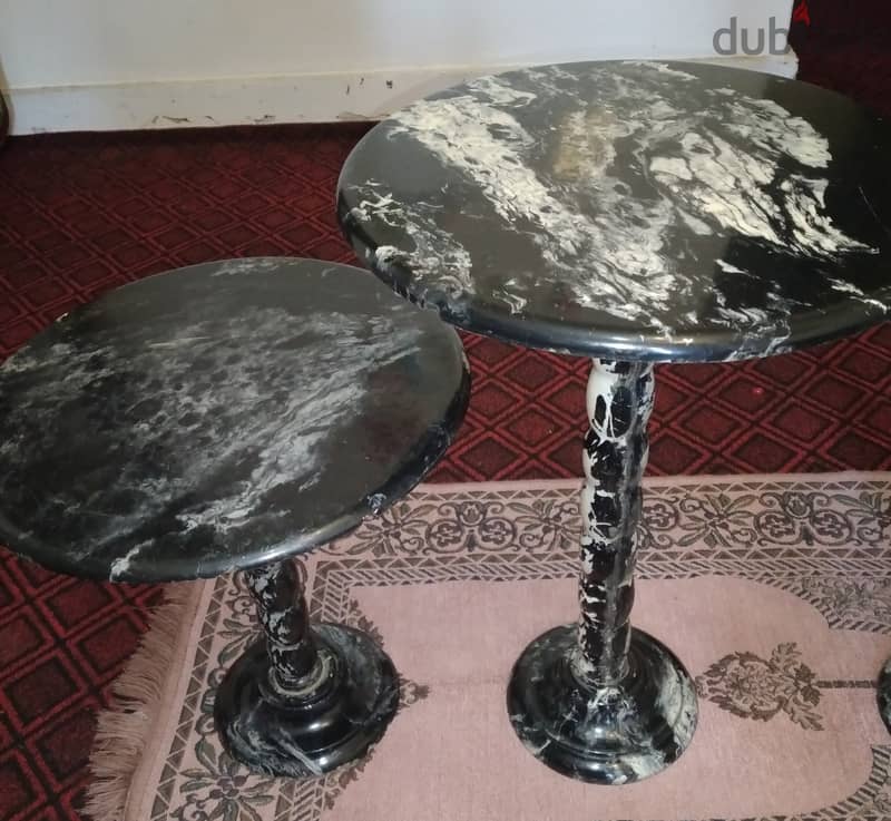 ترابيزات رخام  . Marble side table set 1