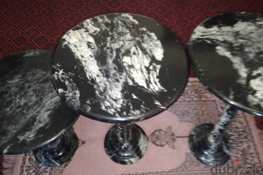 ترابيزات رخام  . Marble side table set 2