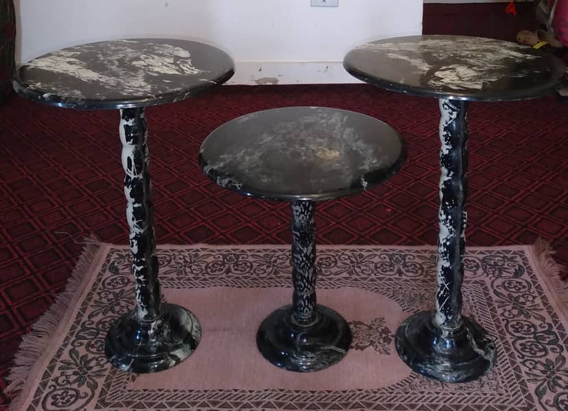 ترابيزات رخام  . Marble side table set 3