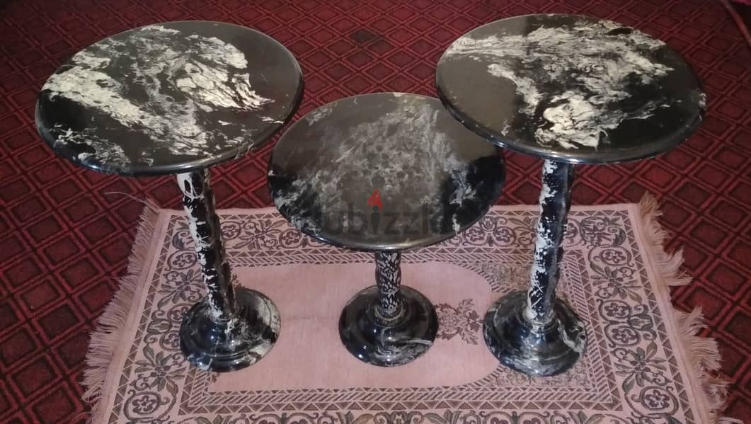 ترابيزات رخام  . Marble side table set 4