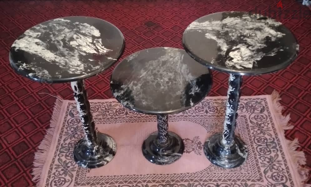 ترابيزات رخام  . Marble side table set 5