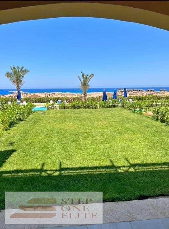 Twin villa for sale, first row to the sea, in the most upscale villages of Ain Sokhna (Telal Shores), with super deluxe finishing 2