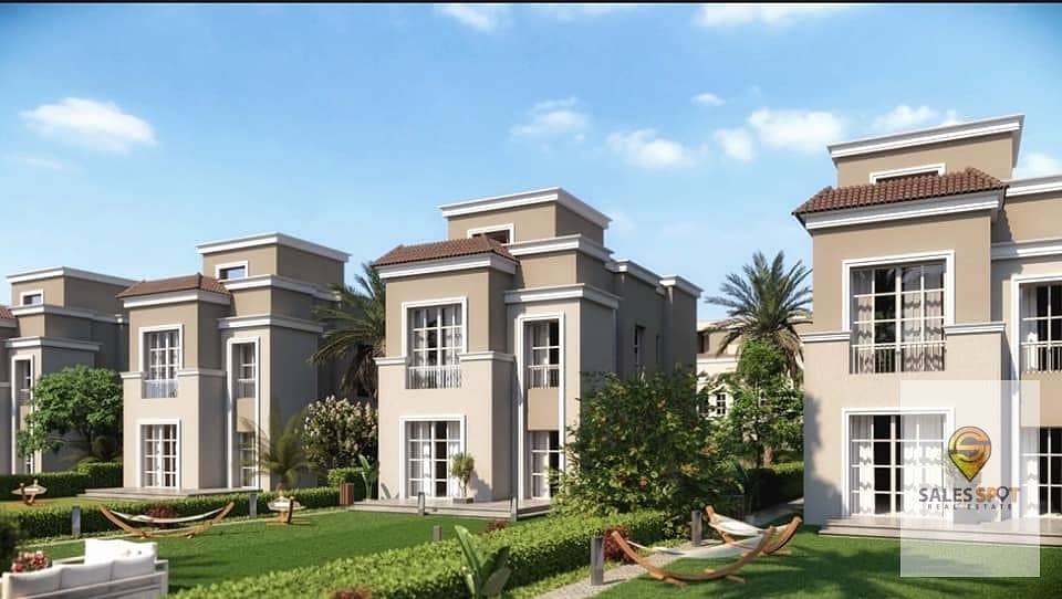 Own a villa ((3 floors)) for sale, all overlooking the view, at a special price in the heart of Mostakbal City, and also with a 42% cash discount in T 1