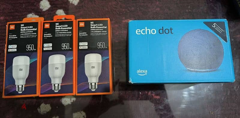 amazon alexa echo dot 5th and Xiaomi smart led bulb 1