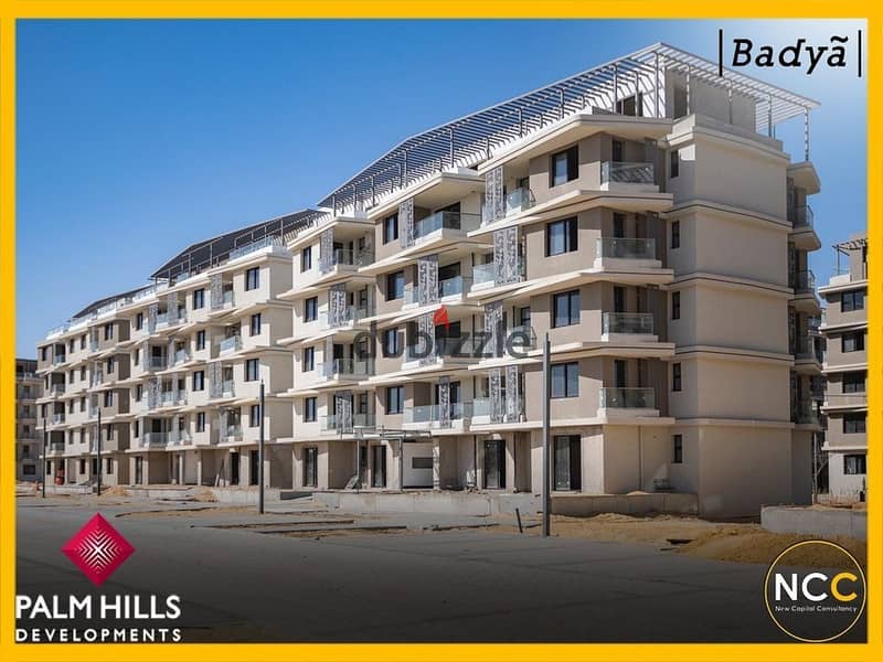 Fully finished apartment   Badia Palm Hills Compound    In the city of 6 October   Minutes away from Al-Wahat Road   Apartment area 154 m 6