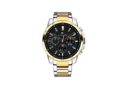 Tommy hilfiger watch with golden metal strap 0