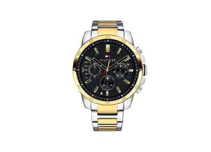 Tommy hilfiger watch with golden metal strap