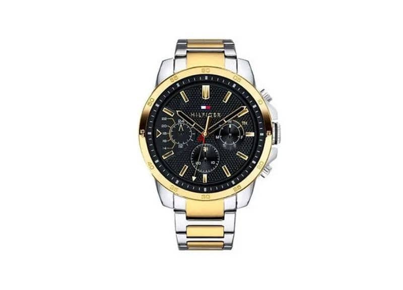 Tommy hilfiger watch with golden metal strap 0