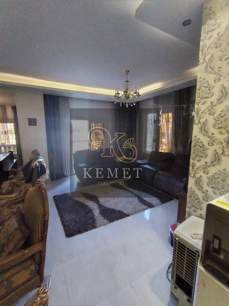 Apartment for sale, ready to move, 210 meters, super luxurious view garden, finished in Banafseg - New Cairo 7