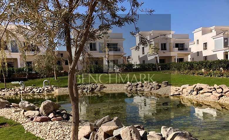 Villa for sale 4Bdr in Mountain View 4 October Compound delivery soon in installment Lake View next to Mall of Arabia and the entrance to Sheikh Zayed 6