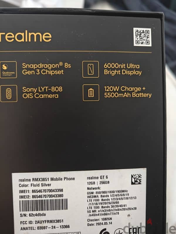 realme GT 6  Rom 256 Ram 12 GB ريلمي 3