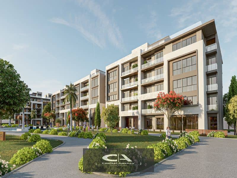 Ready to move own your apartment with a  roof, 4/3 finishing, in Azad Compound in the heart of Fifth Settlement A distinctive view of the lagoon 5