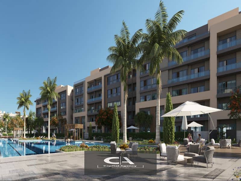 Ready to move own your apartment with a  roof, 4/3 finishing, in Azad Compound in the heart of Fifth Settlement A distinctive view of the lagoon 8