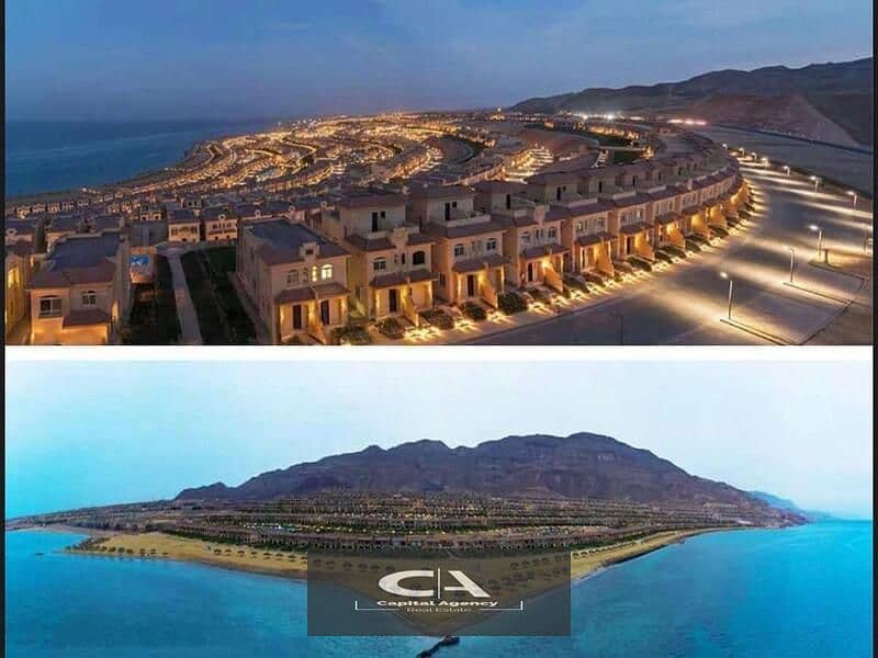 With a down payment of only 5% , I own a fully finished chalet in Telal Ain Sokhna Village View directly on the sea With a cash discount of 27% 13