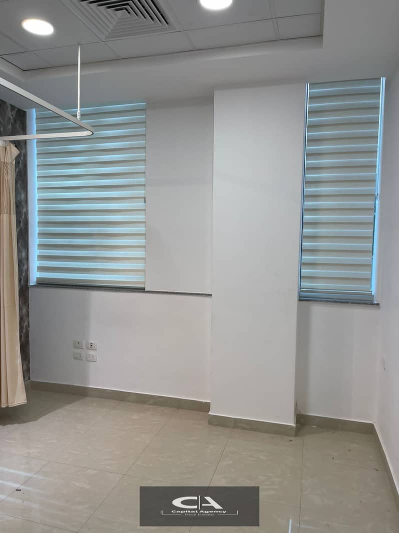 Clinic for rent 45 m finished and with air conditioners close to Air Force Hospital in the Fifth Settlement 3