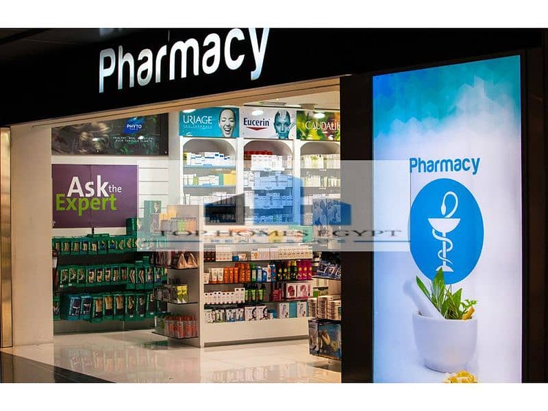 Pharmacy for rent 100 SQM fully finished On the main Sadat Axis Street - In front of Rehab 7