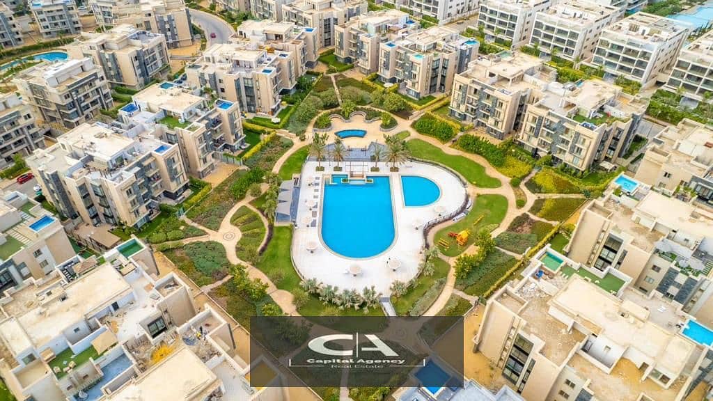 Own an apartment in equal installments ready to move with garden 70m,in the heart of the Fifth Settlement_Prime location _37%cash discount in Galleria 6