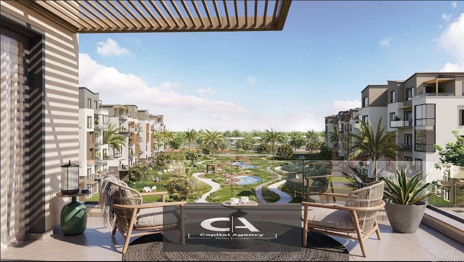 Own apartment with a private roof _ 5% down payment in the Fifth Settlement_ Lagoon View in Greens in New Cairo from Hyde Park - Greens Residence 3