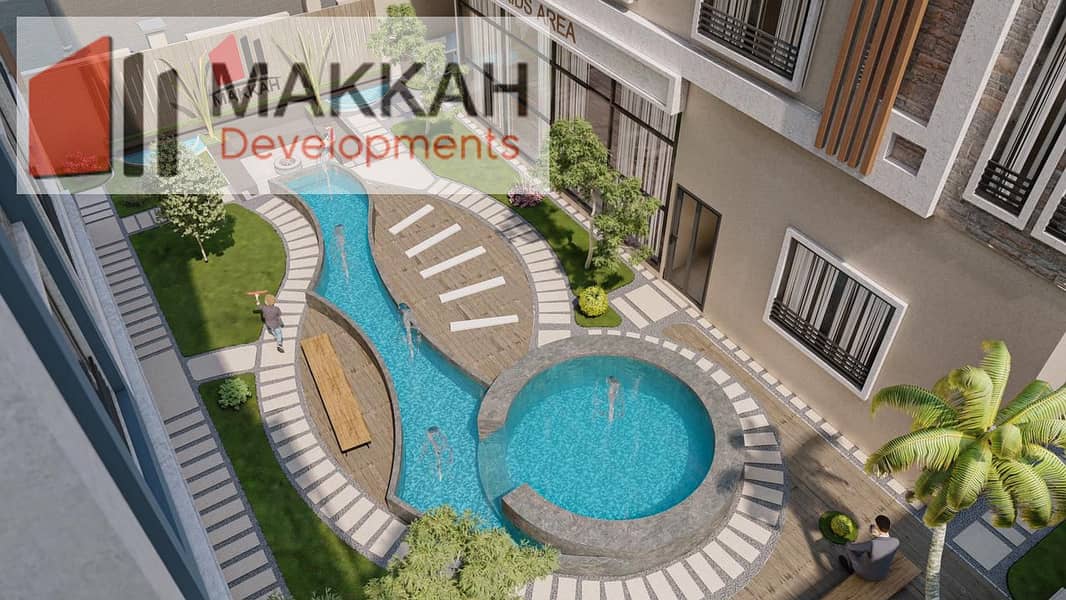 Apartment with an area of 155 square meters, featuring 3 bedrooms and 2 bathrooms, available in the Makkah Mini Compound. 3