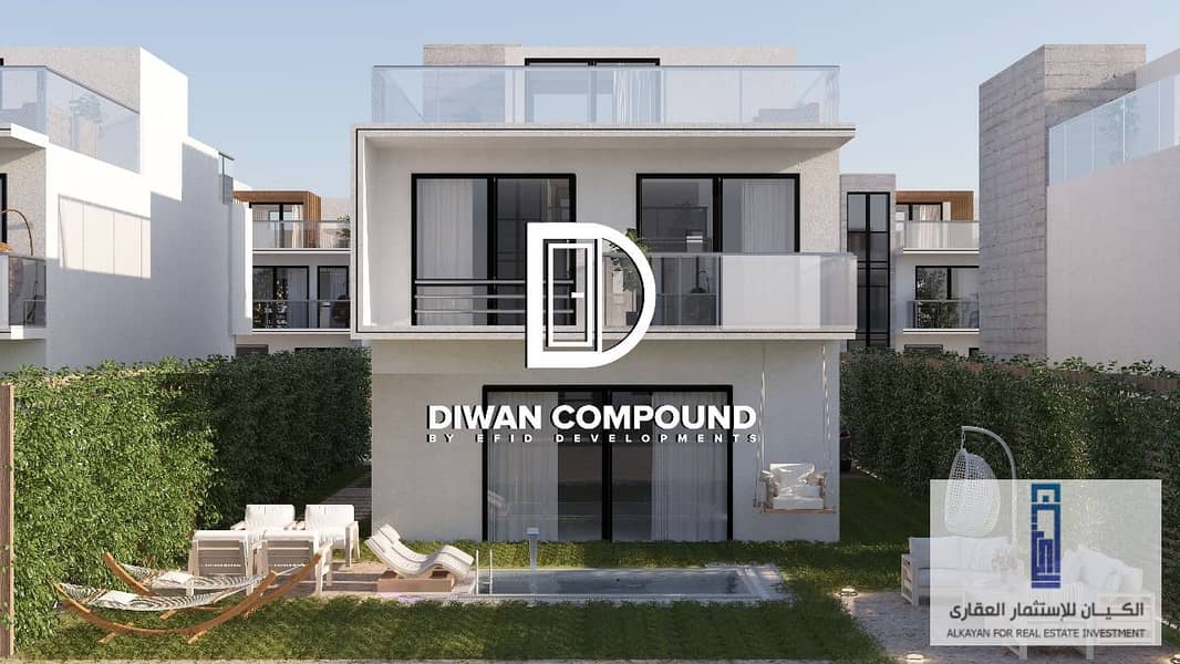 Opportunity with a 25% discount. . Own a 245m² villa + 200m² garden in New Zayed in Park Valley Diwan Compound 0