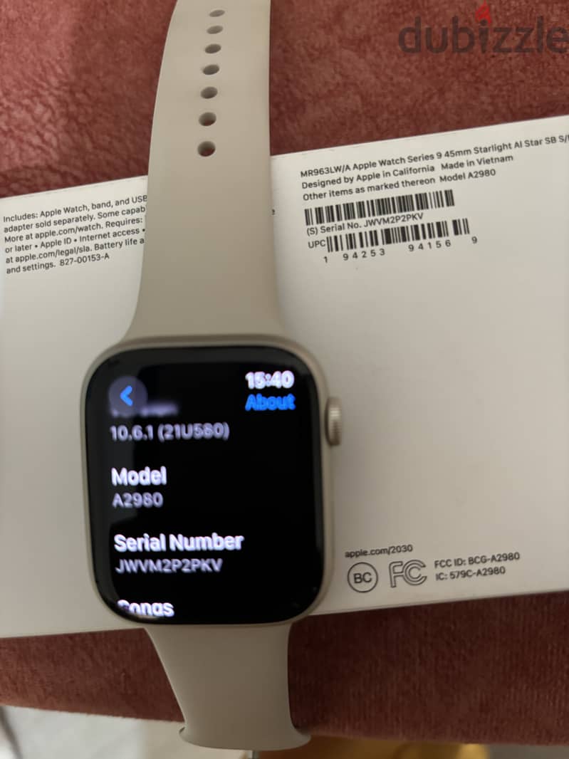 Used one month only Apple Watch series 9 45 MM battery 100% starlight 11