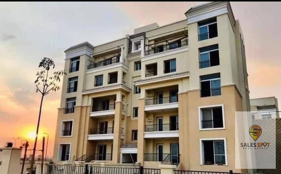 For sale apartment 144m ground floor with garden 147m the best location in sarai compound in mostakbal city on suez road directly next to madinaty 10